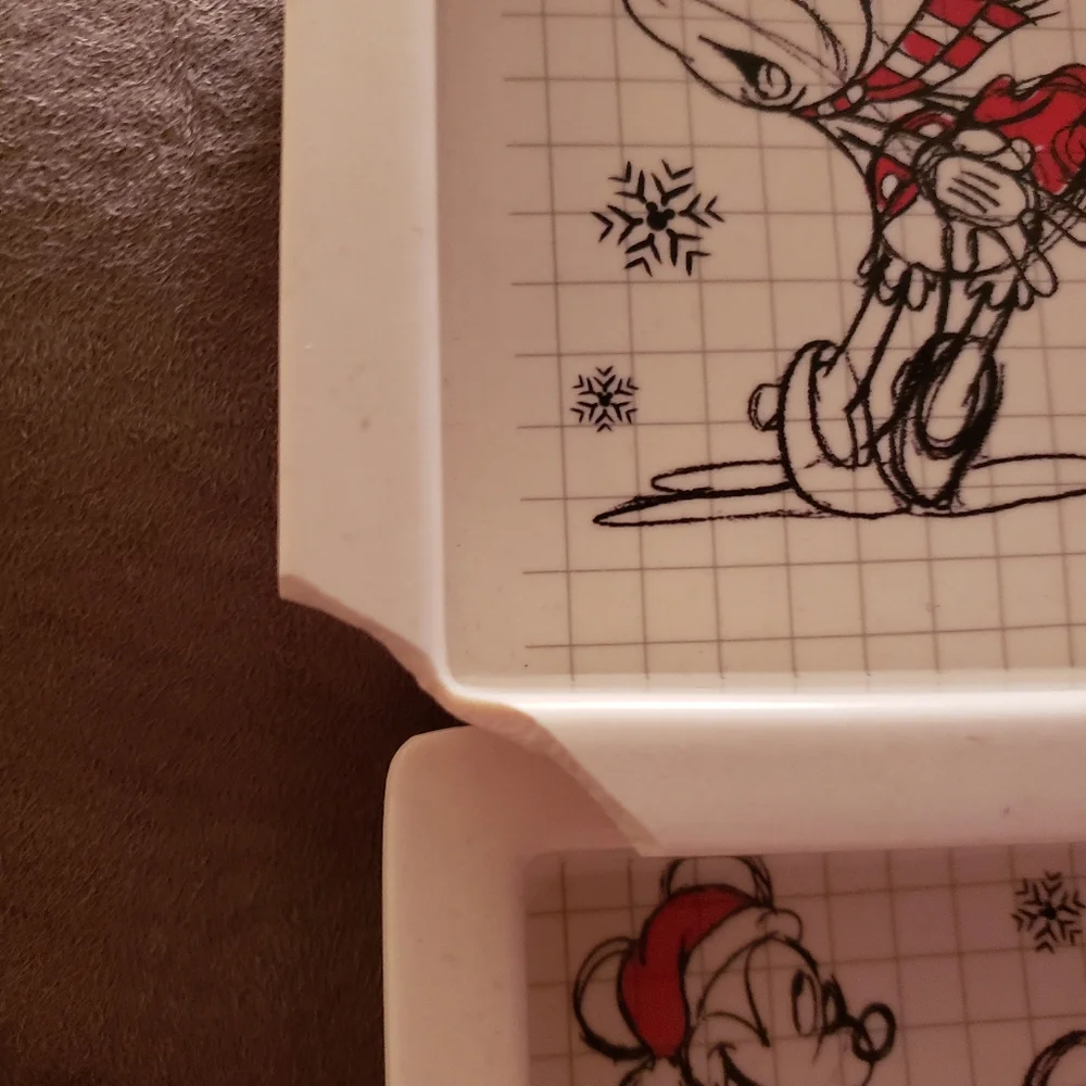 Mickey And Minnie Mouse Bamboo Fibre Trays Rectangle Sketch New